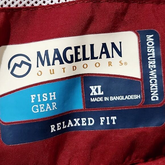Magellan Mens Fishing Shirt Size XL Red Long Sleeve Lightweight Breathable - Picture 8 of 11